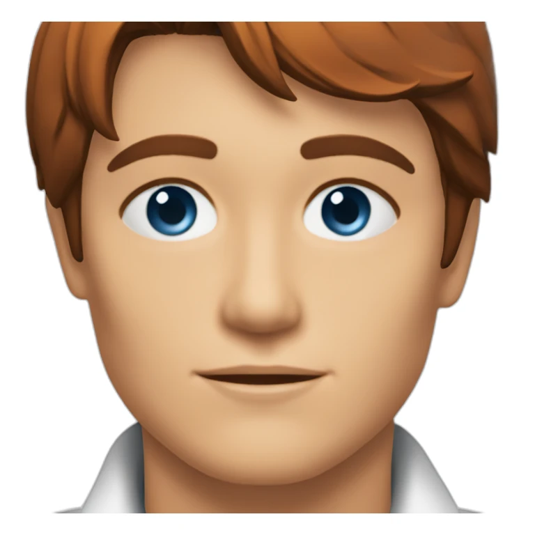 Alain Delon young mechanic blue eyes short neat red hair sticker