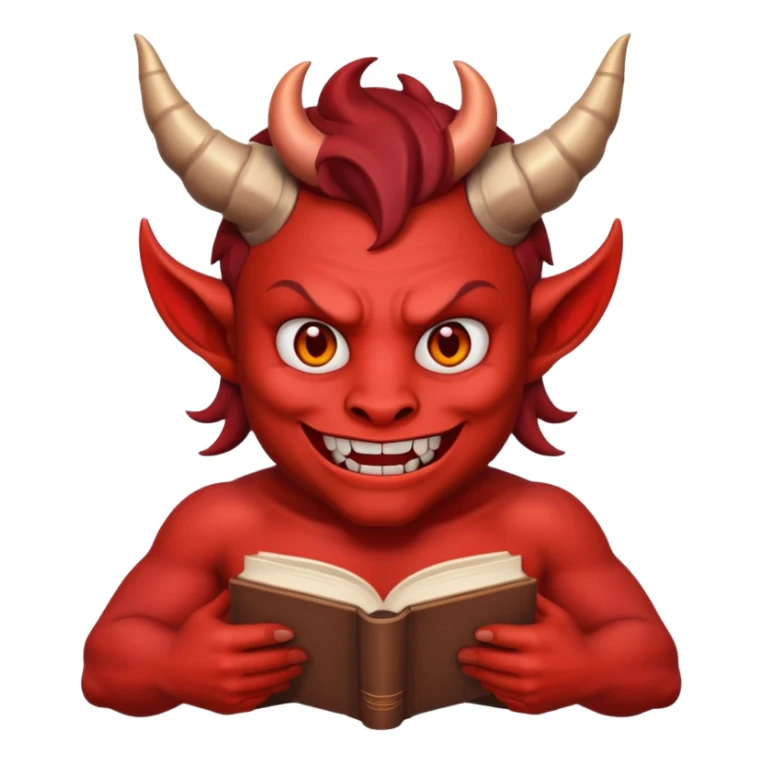 Creame este emoji 👿 con una glook en la mano  sticker