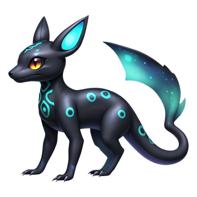Nebulae Salandit-Umbreon-Fakémon-hybrid-creature (full body)  sticker