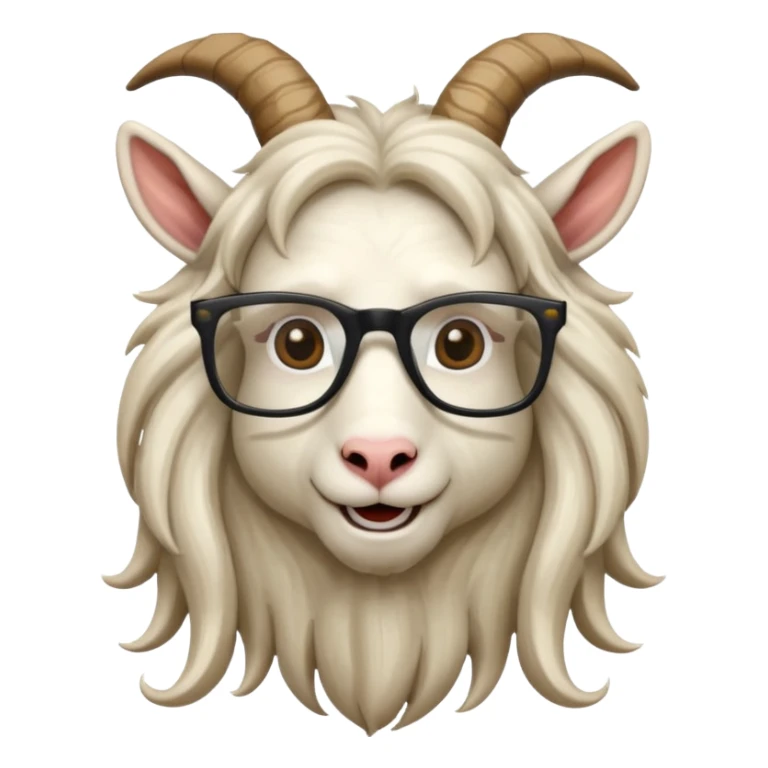 long hair goat with glasses  sticker
