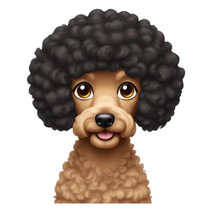 Poodle in black hair tan skin girls arm sticker