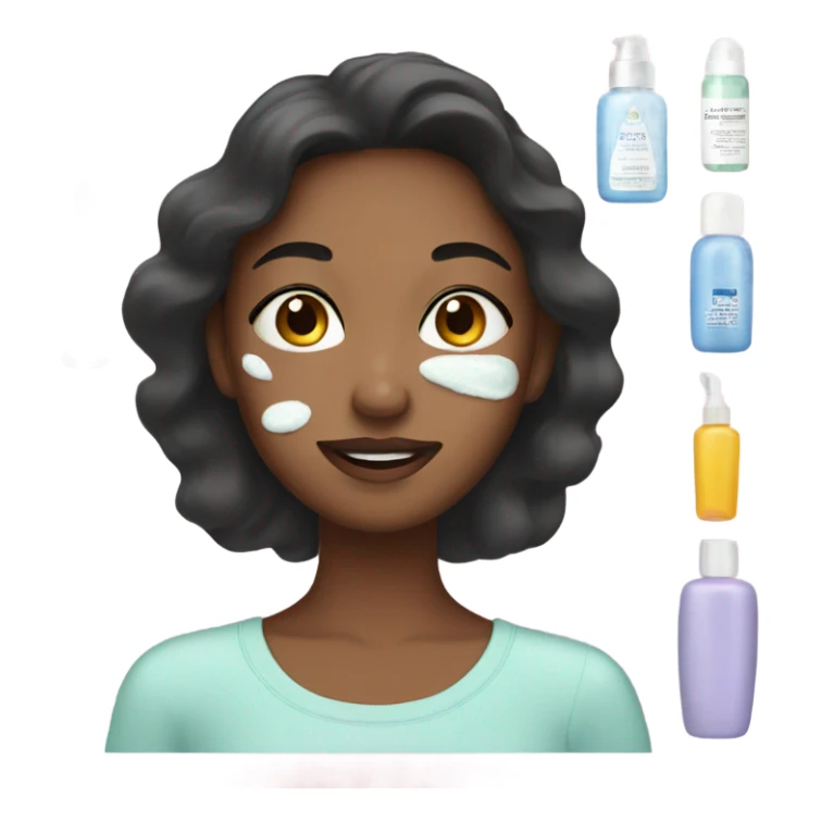 Girl wearing skin care sticker