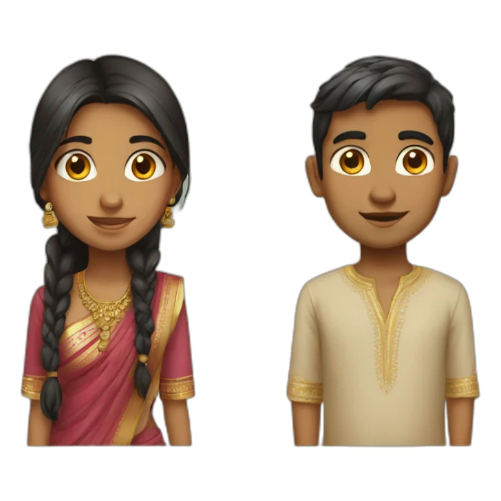 indian girl pakistani boy sticker