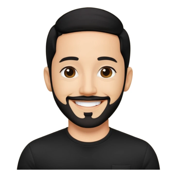 AJ McLean with black hair, black shirt sticker