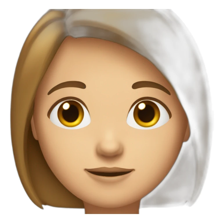 non-genered person with straight chin-length hair sticker