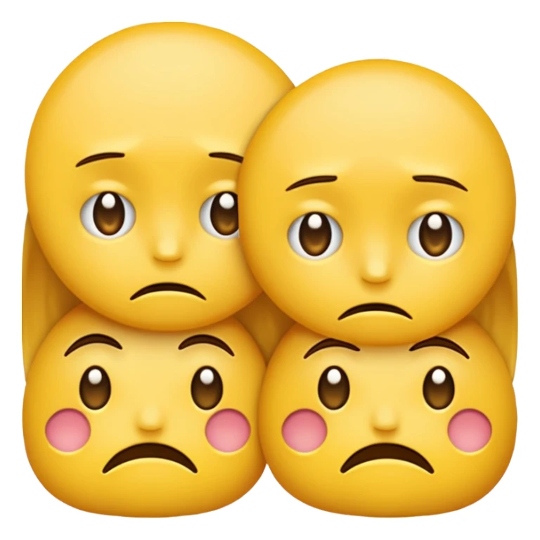two emojis not happy stuck together no pink cheeks only two  sticker