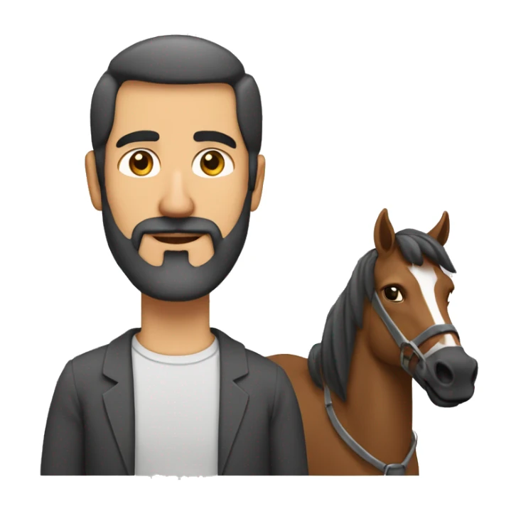 homme age 45 ans marocain avec barbe et chevaux raser sticker