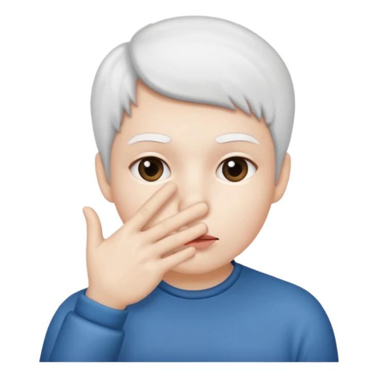 Solid White color Shh finger and hand emoji sticker