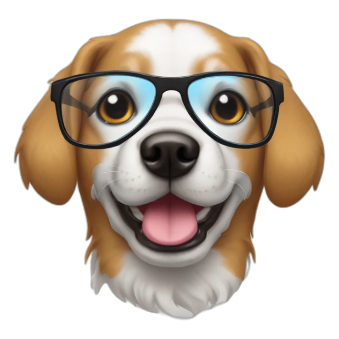 Un chien avec des lunettes sticker