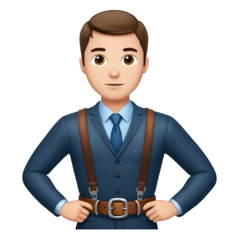 Sexy handsome kinky businessman Holding a belt menacingly sticker