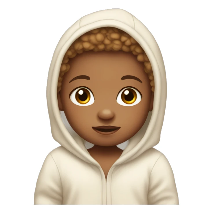 Light skinned baby wearing a bear onesie sticker