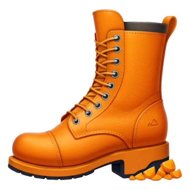 Giant orange boot crushing a person beneath it sticker