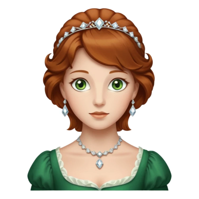 a young lady from the regency era called Frances, named the diamond of the season, more regency, she has chestnut hair and green eyes sticker