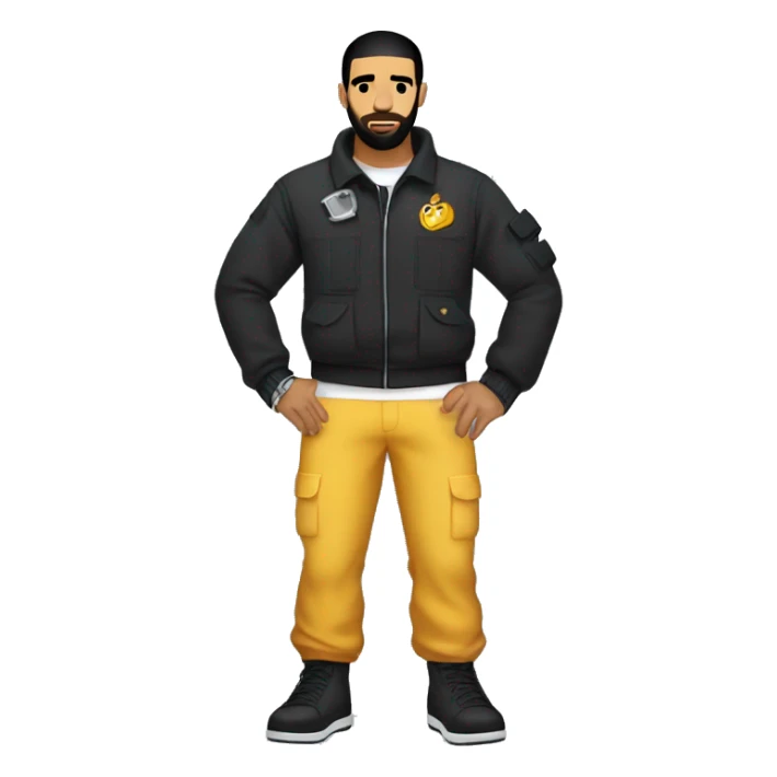 drake standing facing back and he has a jumpsuit on with his arms behind his back with handcuffs - transparent bakground sticker