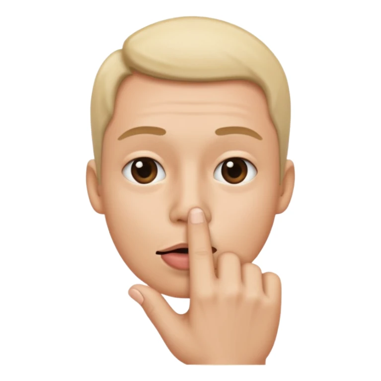 Shush emoji with finger on mouth sticker