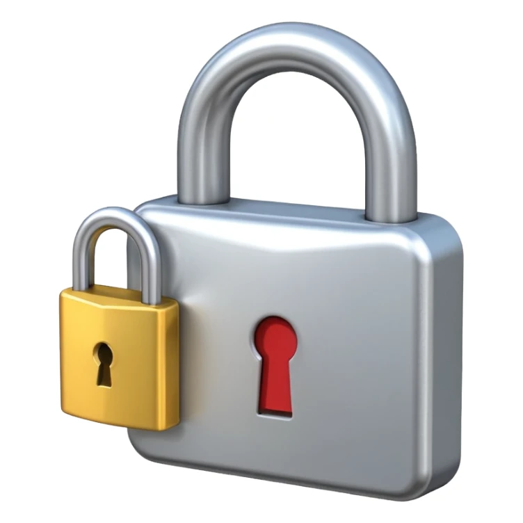 padlock emoji, open to the right, classic emoji style sticker