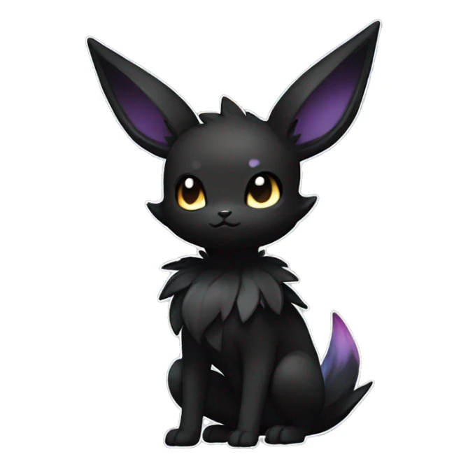 Dark Black Edgy Kawaii Eeveelution-Cute-Pokémon-fusion full body sticker
