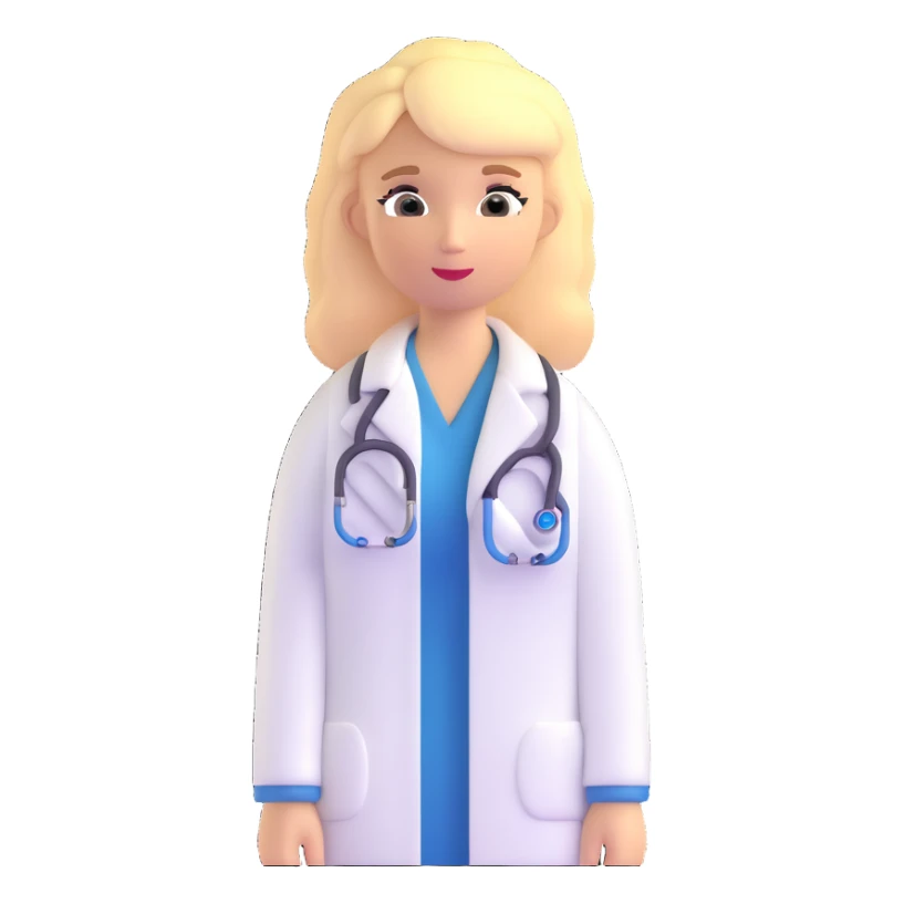 blonde woman doctor with medical symbols sticker