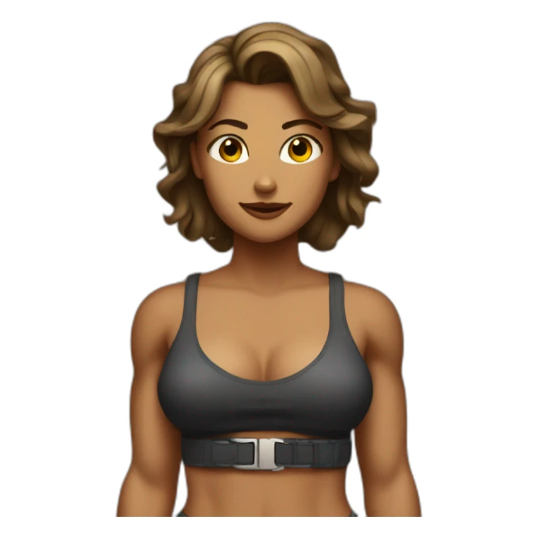 Muscular Woman with belt sticker