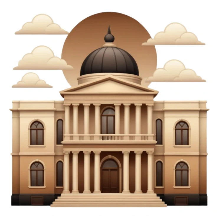 Brown-beige-black-white-gradients Vintage academia aesthetic scenery  sticker