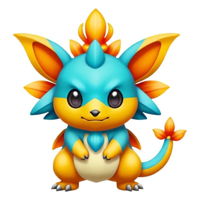 Elemental magical colorful exotic Pokémon-Fakémon-creature sticker