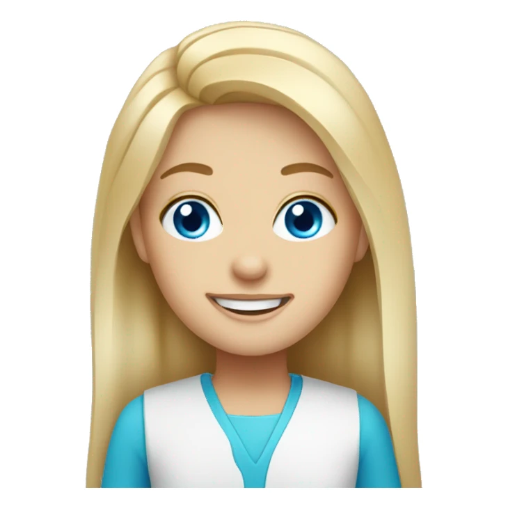 blonde girl with blue eyes orthodontist  sticker