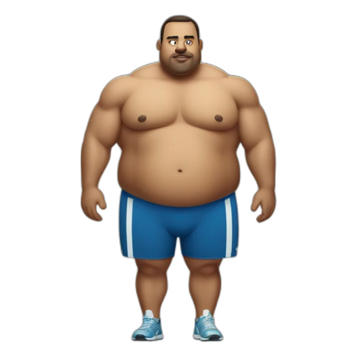 Fat man Portuguese in a gym sticker