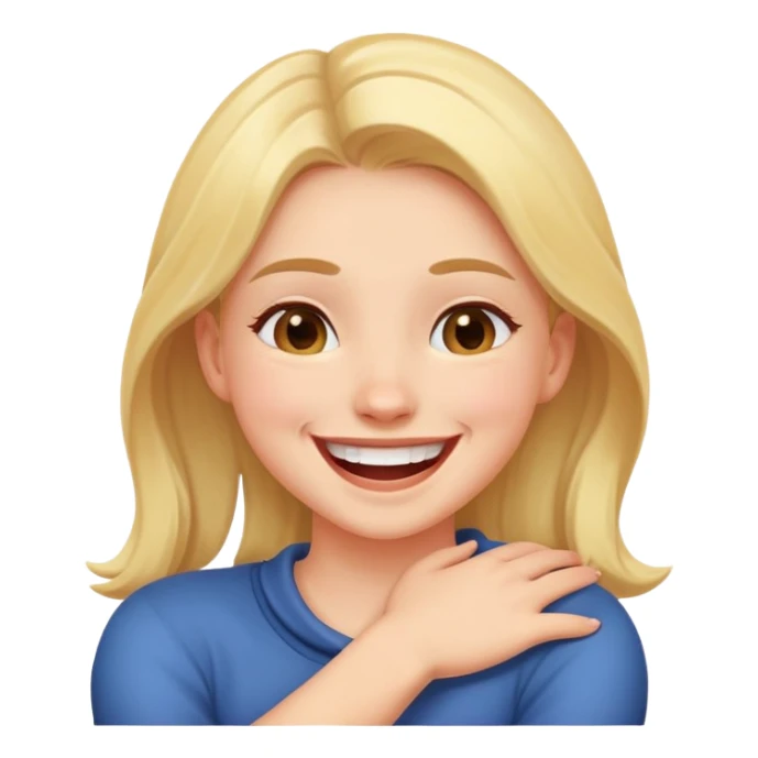 Girl crossing arms around neck laughing sticker