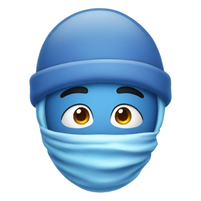 Blue cold emoji freezing in the snow blue sticker