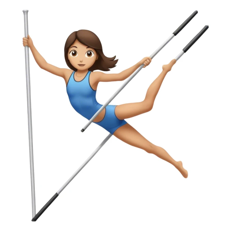pole vaulting brunette girl sticker