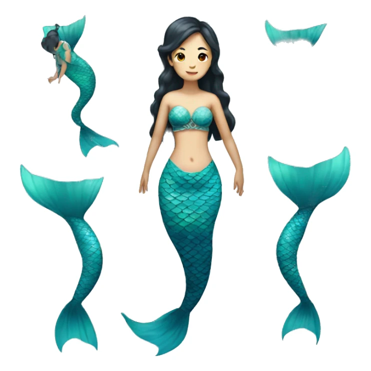 full body chinese mermaid sticker