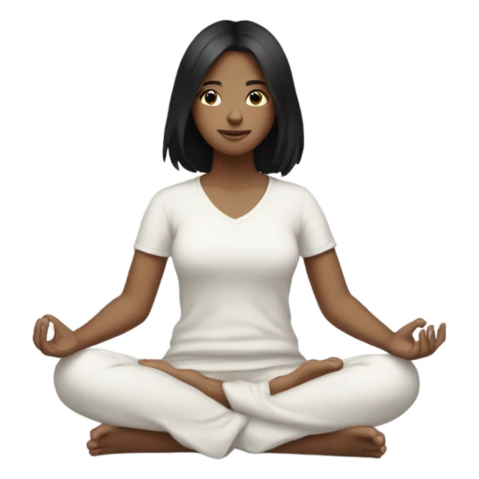 White teen girl with black hair meditating sticker