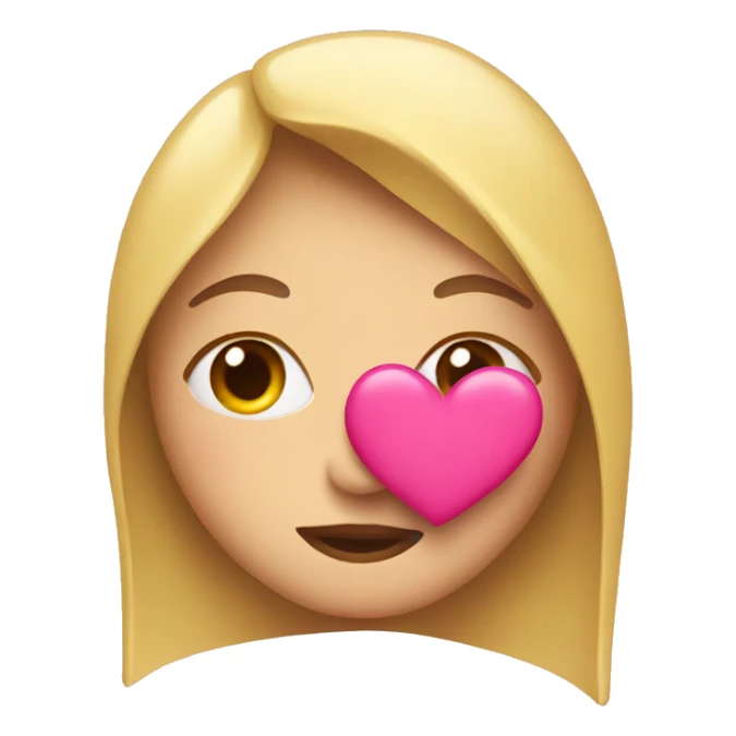 Face with pink kissing heart sticker