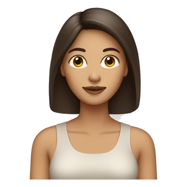 tan woman with long straight dark brown hair and brown eyes sticker