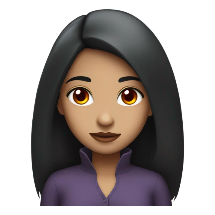 Low red eyes black haired girl sticker