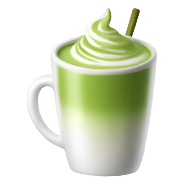 Realistic Matcha latte in white mug sticker