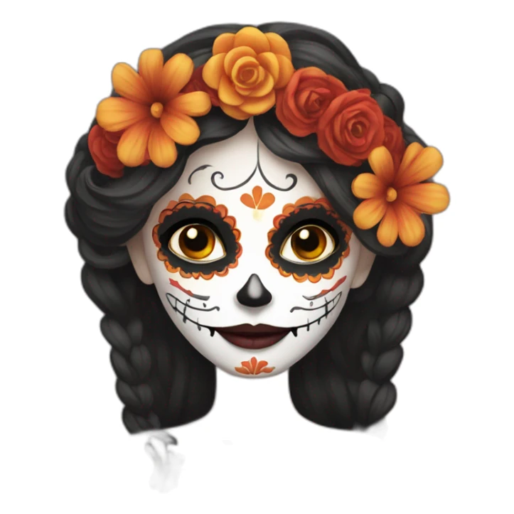 día de los muertos happy girl sticker