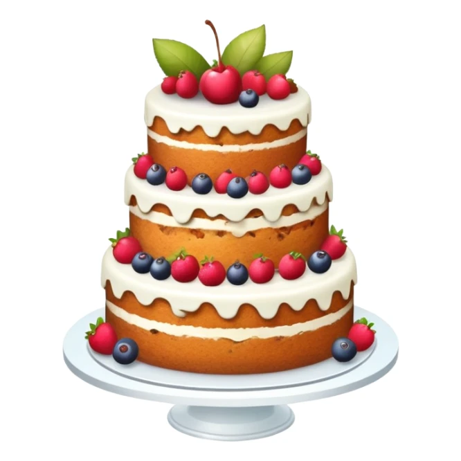 Naked fruit cake with three tiers  sticker