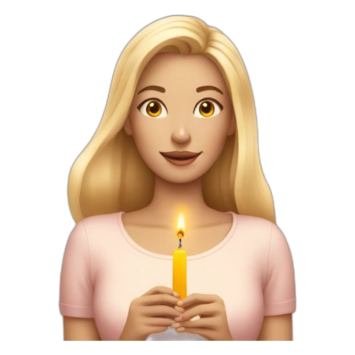 woman blonde lighting 2 candles sticker