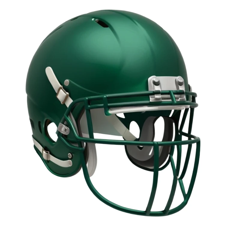 College football player helmet in dark green color sticker