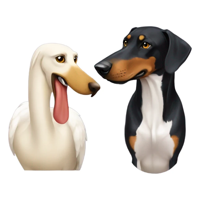 swan and doberman yellow with red sticker