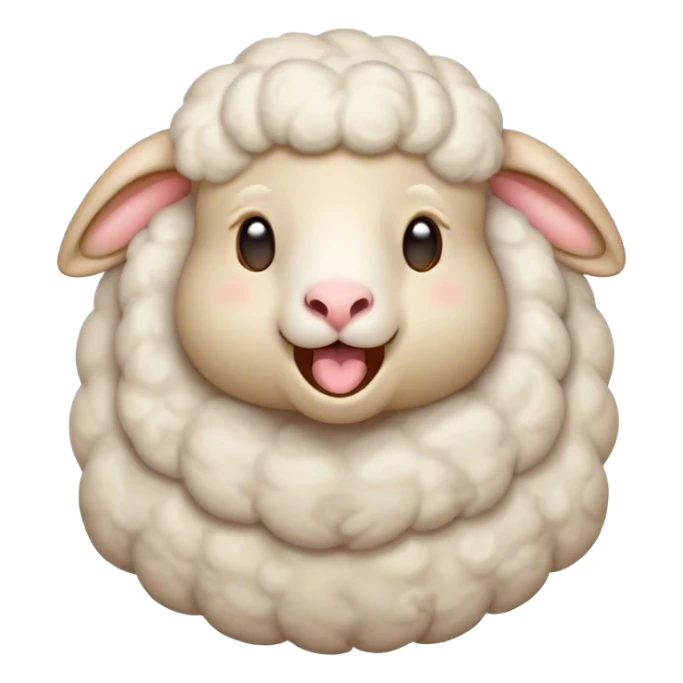 Cinematic Cute Yawning Sheep Portrait Emoji, Head tilted slightly with a dramatic, wide-open yawn, showcasing a soft, downy white fleece with gently drooping ears, round gentle eyes barely open in drowsy contentment, Simplified yet irresistibly adorable features, highly detailed, glowing with a soft, cozy glow, high shine, relaxed yet expressive, stylized with a touch of whimsical charm, bright and endearing, soft glowing outline, capturing the essence of a sleepy yet affectionate sheep, so drowsy it feels like it could stretch out of the screen and curl up for a nap! sticker
