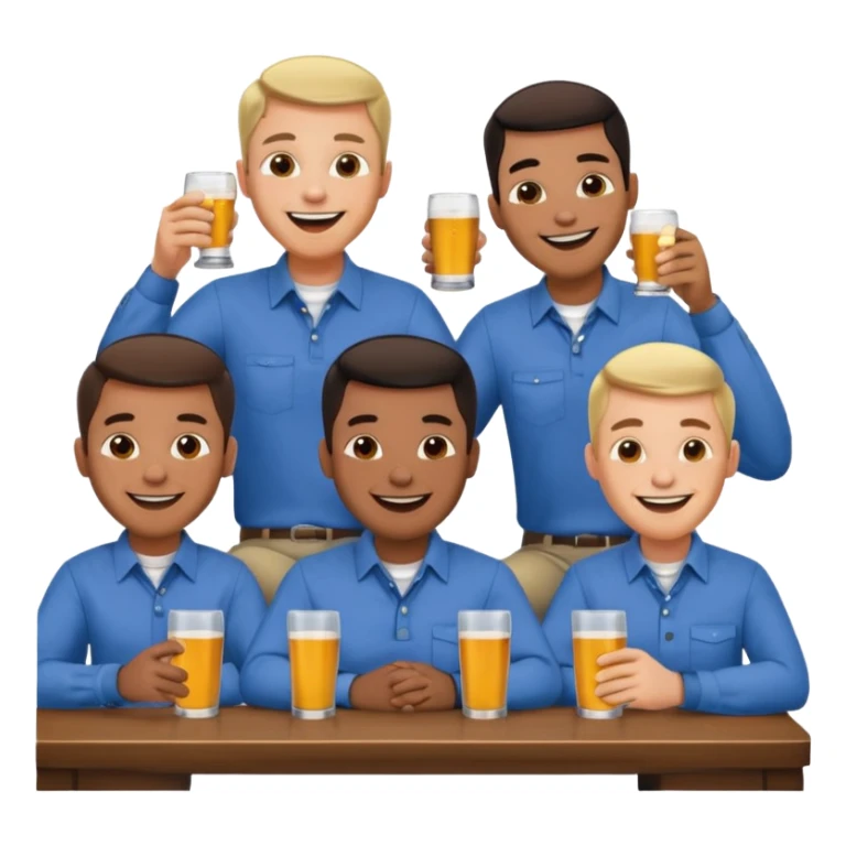 men eating at restaruant sticker