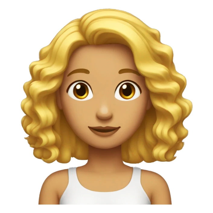 Chica con destellos claros en el cabello. sticker