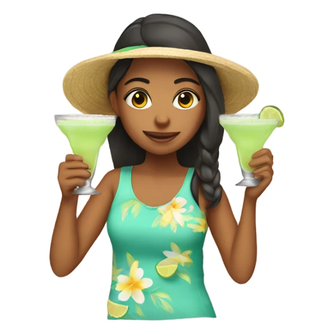 A girl drinking margaritas  sticker