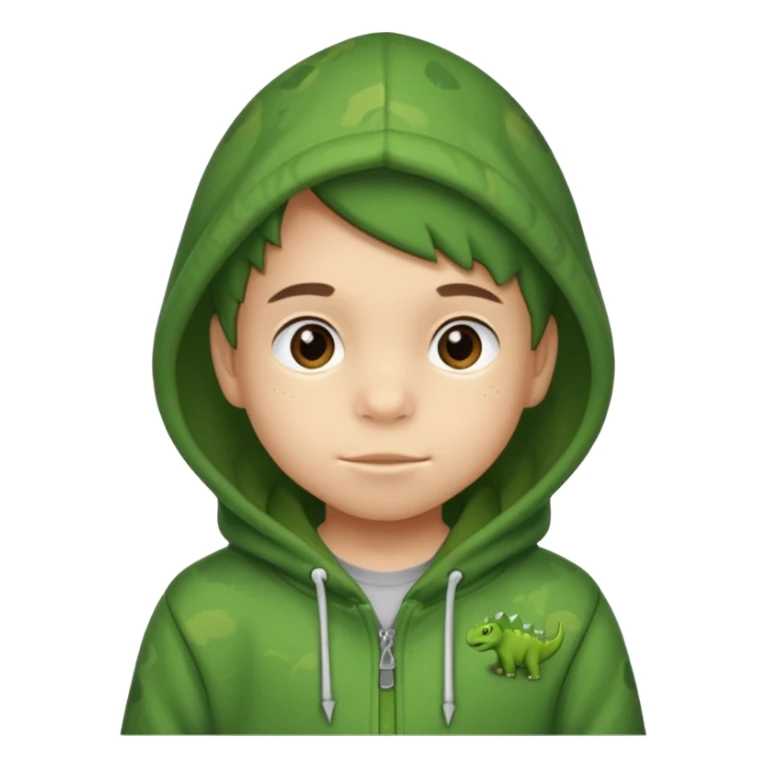 kid in dinosaur hoodie sticker
