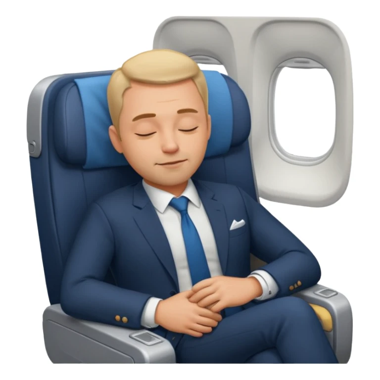 A handsome 45 year old man sleeping blissfully on an international flight. sticker