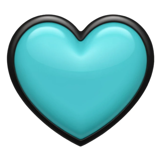 turquoise heart with black trim sticker