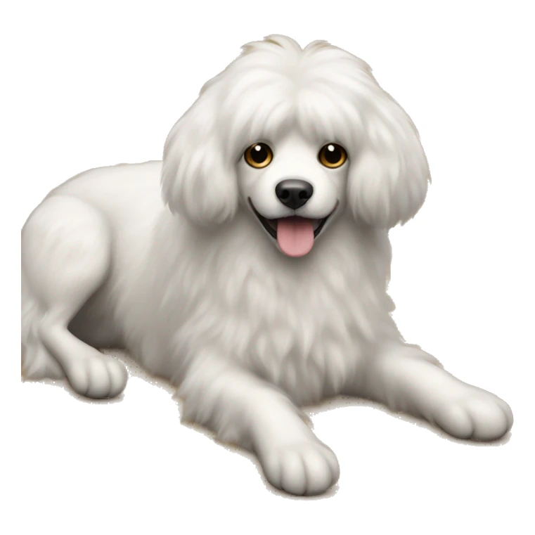 fluffy dog with very skinny legs sticker