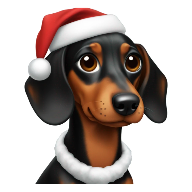 A black and brown dachshund in a Christmas attire sticker